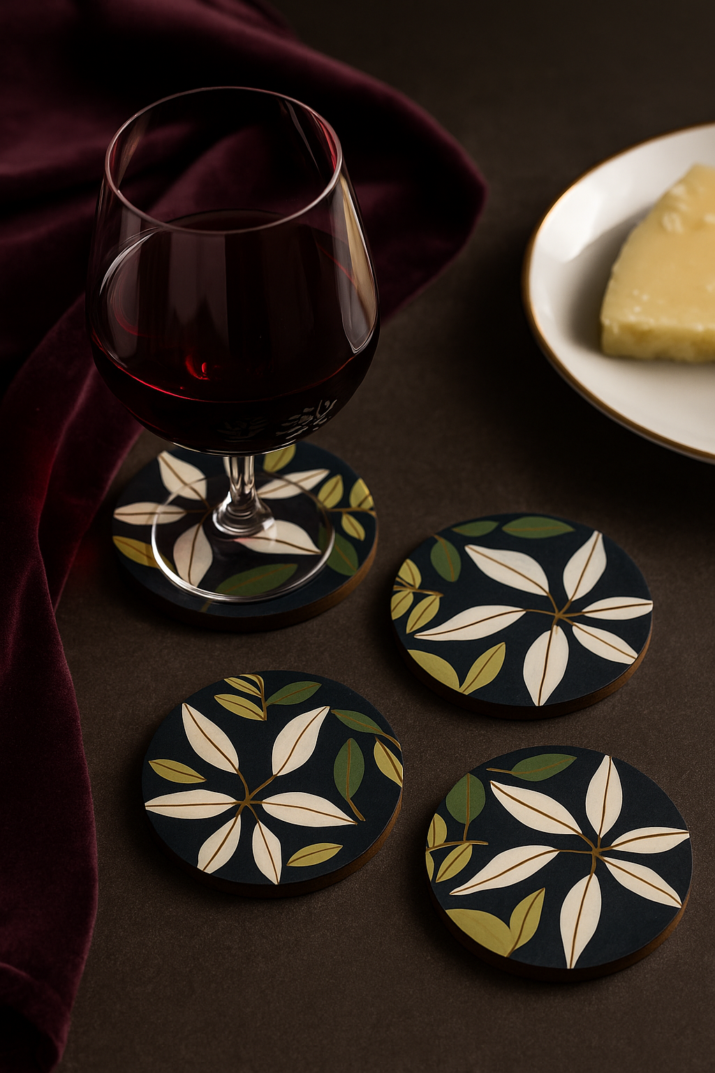 Tarang Handcrafted Wooden Coaster – Set of 4