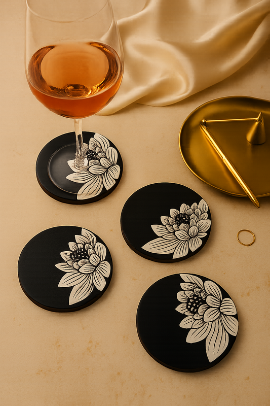 Padma Handcrafted Wooden Coaster – Set of 4