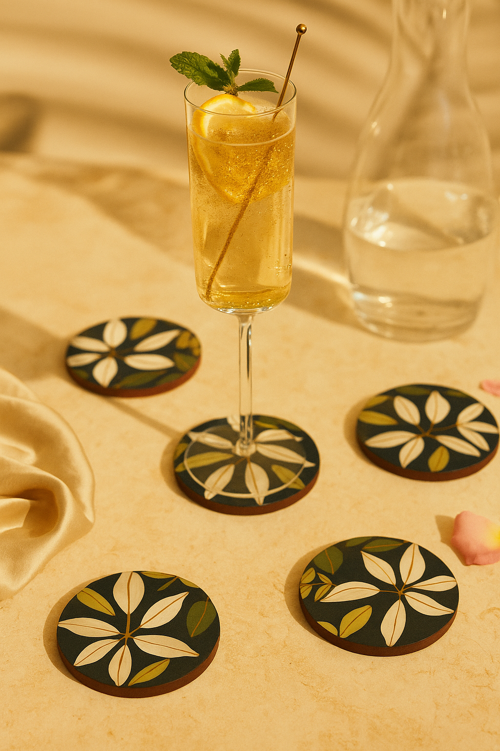 Tarang Handcrafted Wooden Coaster – Set of 4