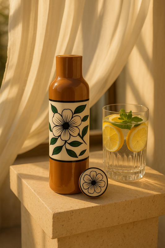Elira Hand-Painted Terracotta Bottle – 750ml