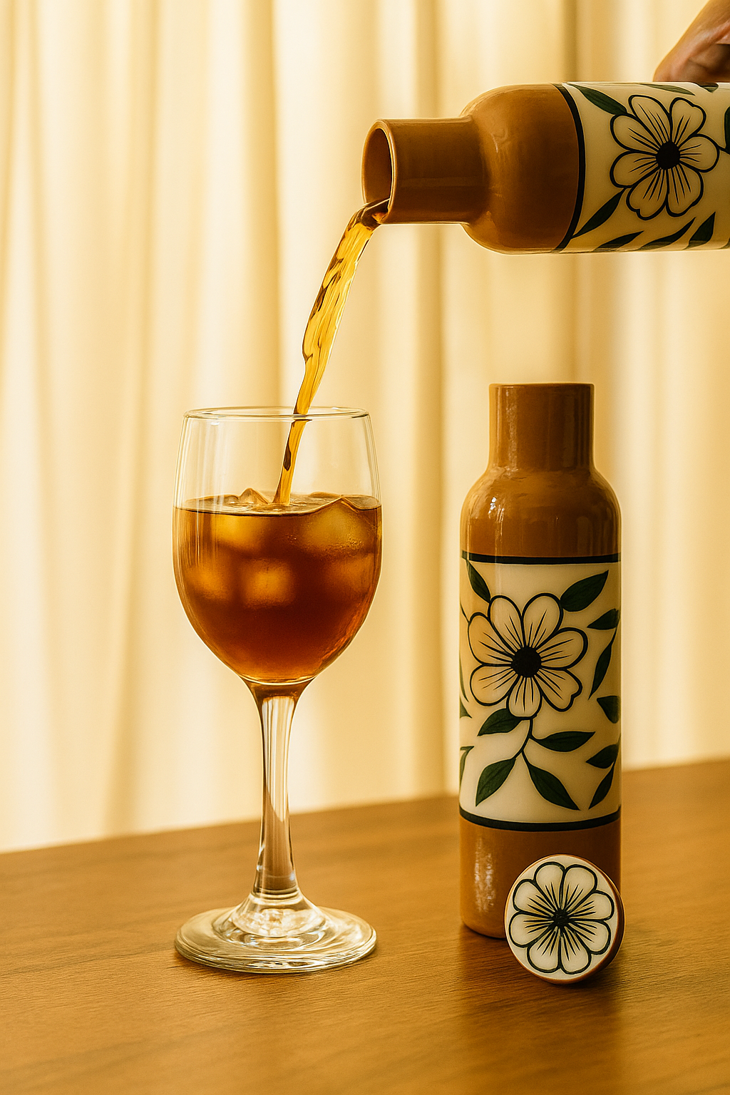 Elira Hand-Painted Terracotta Bottle – 750ml