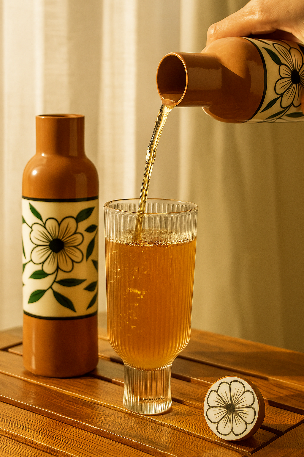 Elira Hand-Painted Terracotta Bottle – 750ml