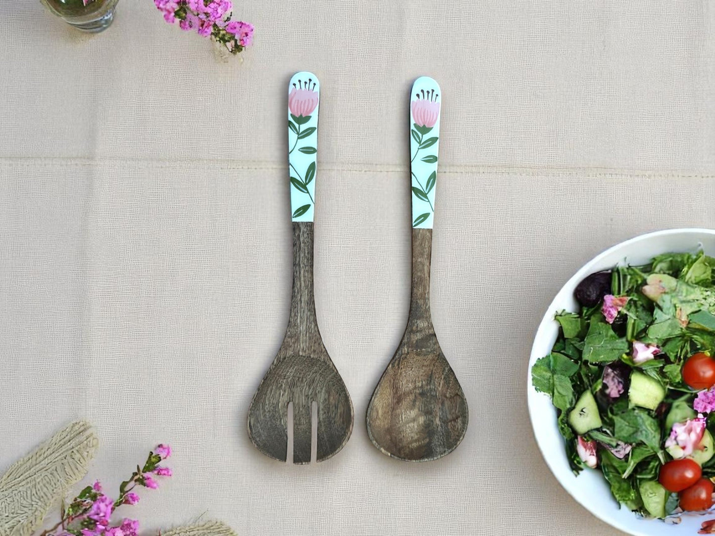 Gulbahar wooden salad server - set of 2
