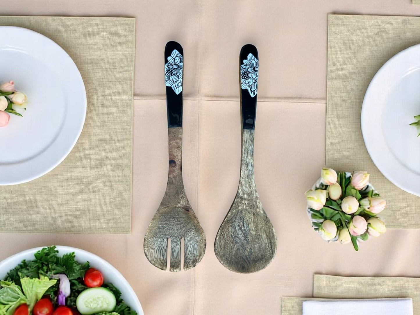Padma wooden salad server - set of 2