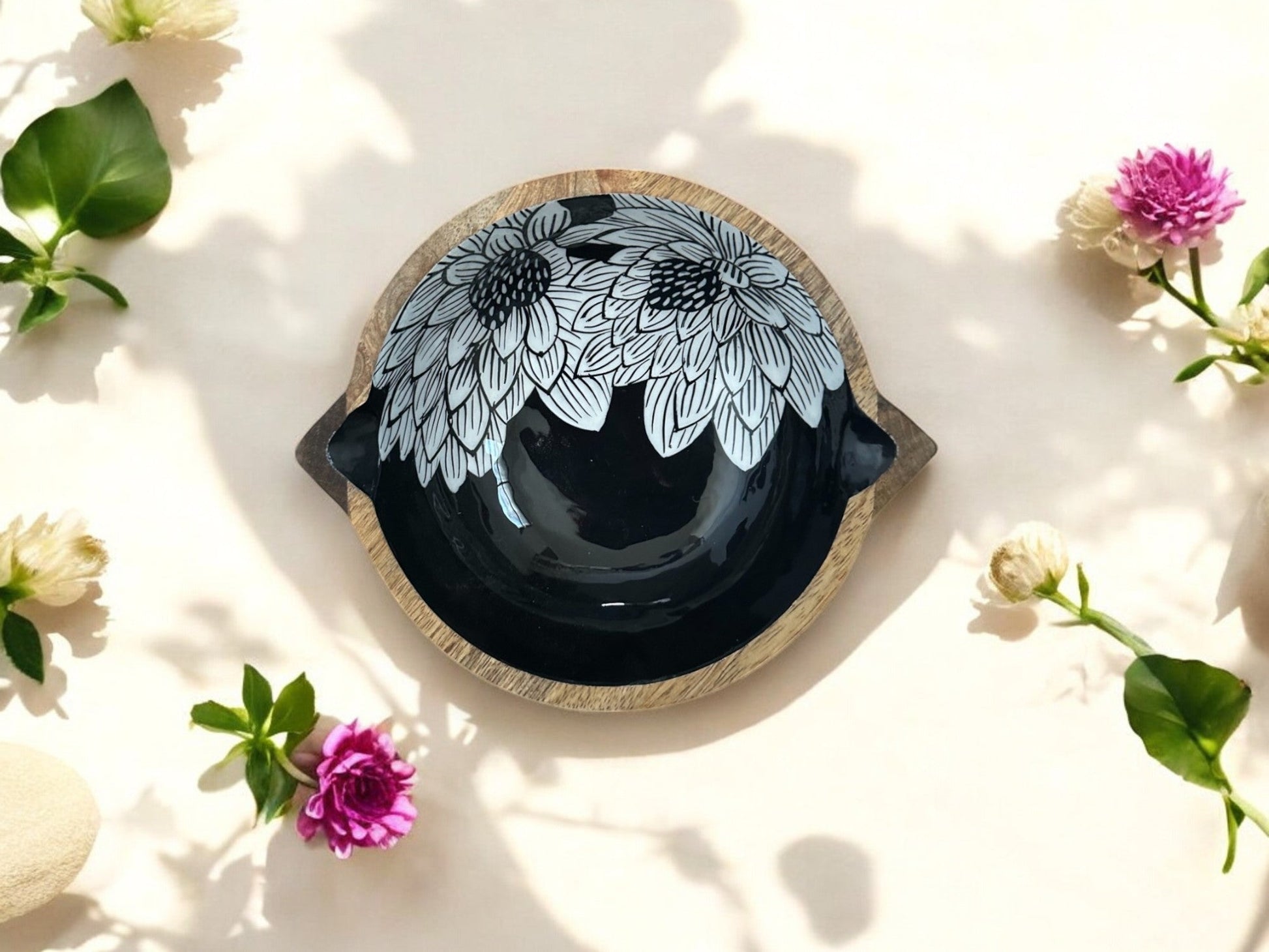 Padma hand carved wooden snack bowl - medium - My StorePadma hand carved wooden snack bowl - medium