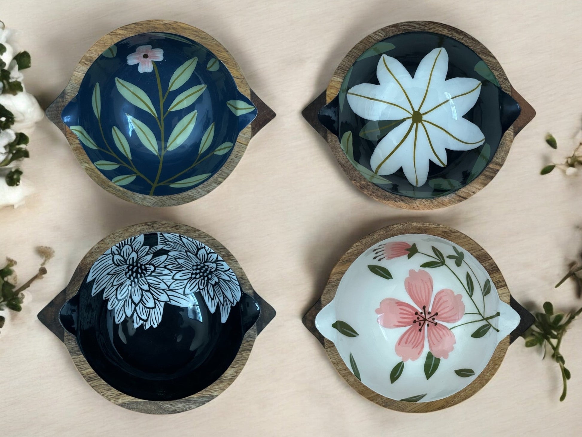 Padma hand carved wooden snack bowl - small - My StorePadma hand carved wooden snack bowl - small