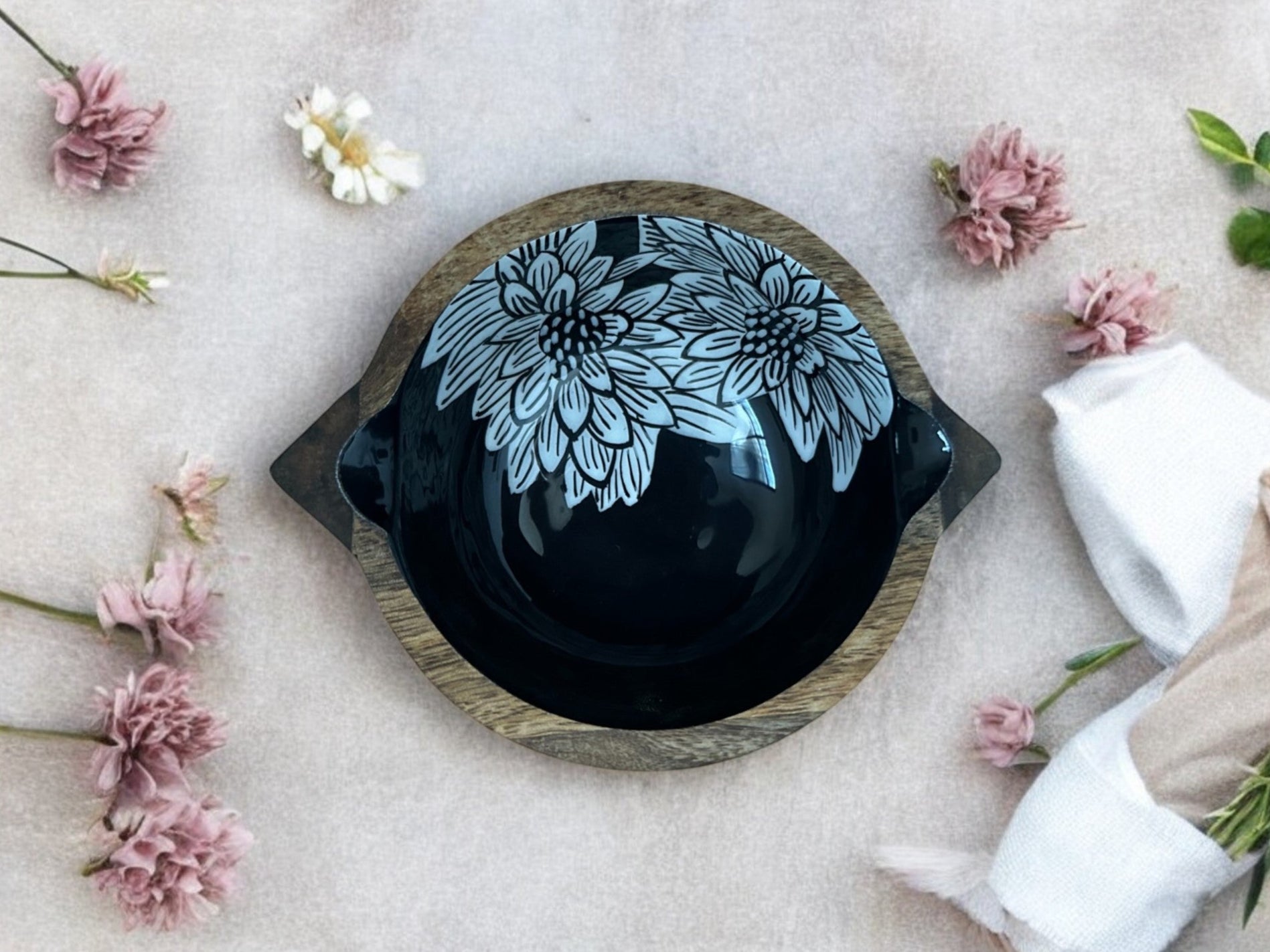 Padma hand carved wooden snack bowl - small - My StorePadma hand carved wooden snack bowl - small