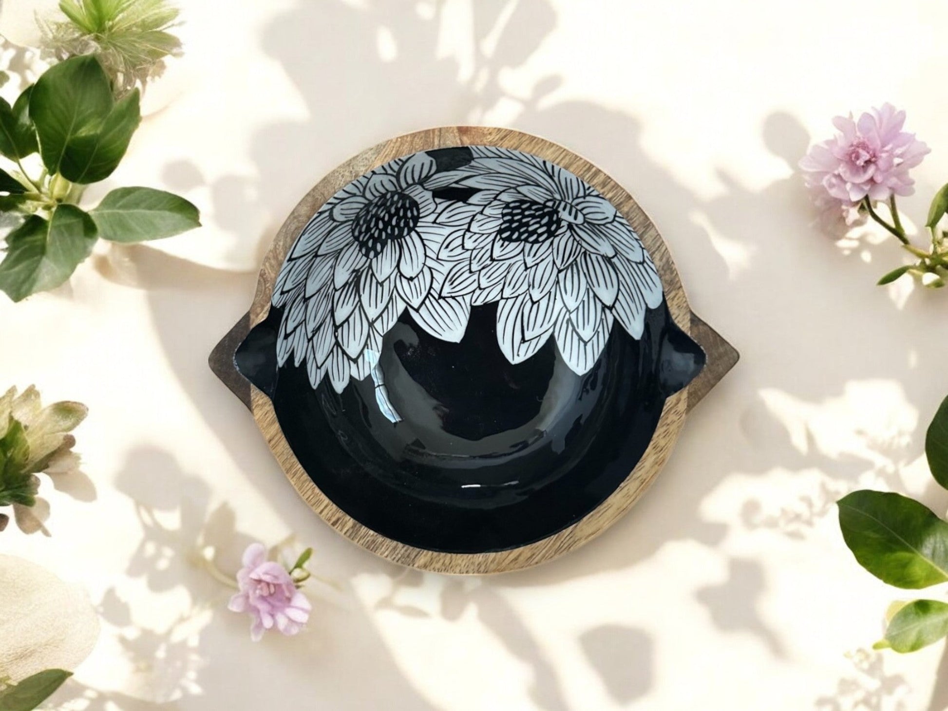 Padma hand carved wooden snack bowl - small - My StorePadma hand carved wooden snack bowl - small