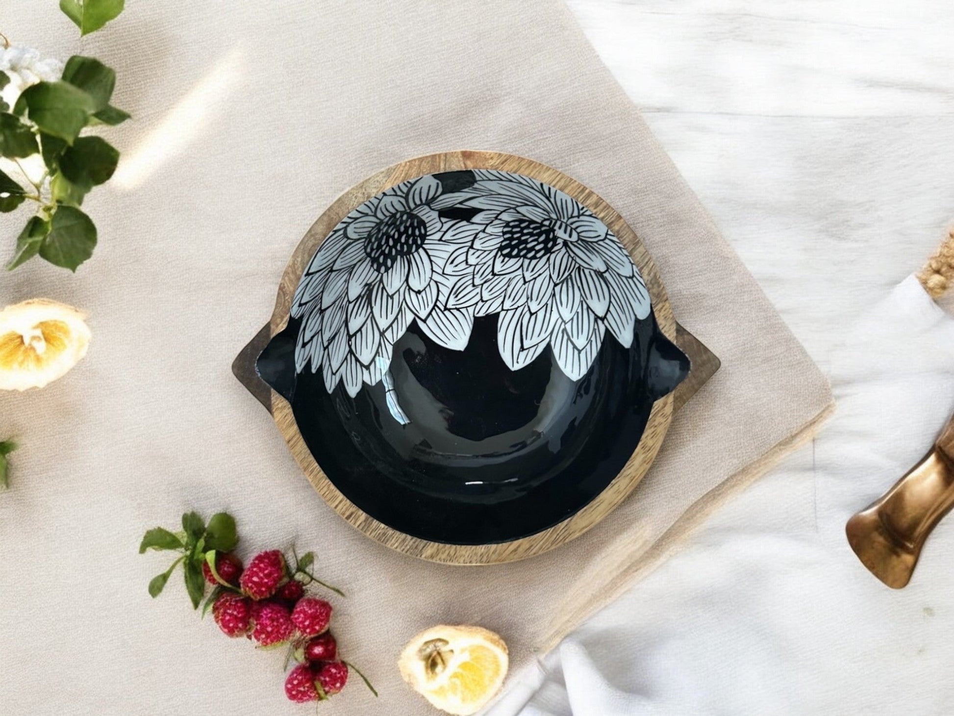 Padma hand carved wooden snack bowl - small - My StorePadma hand carved wooden snack bowl - small