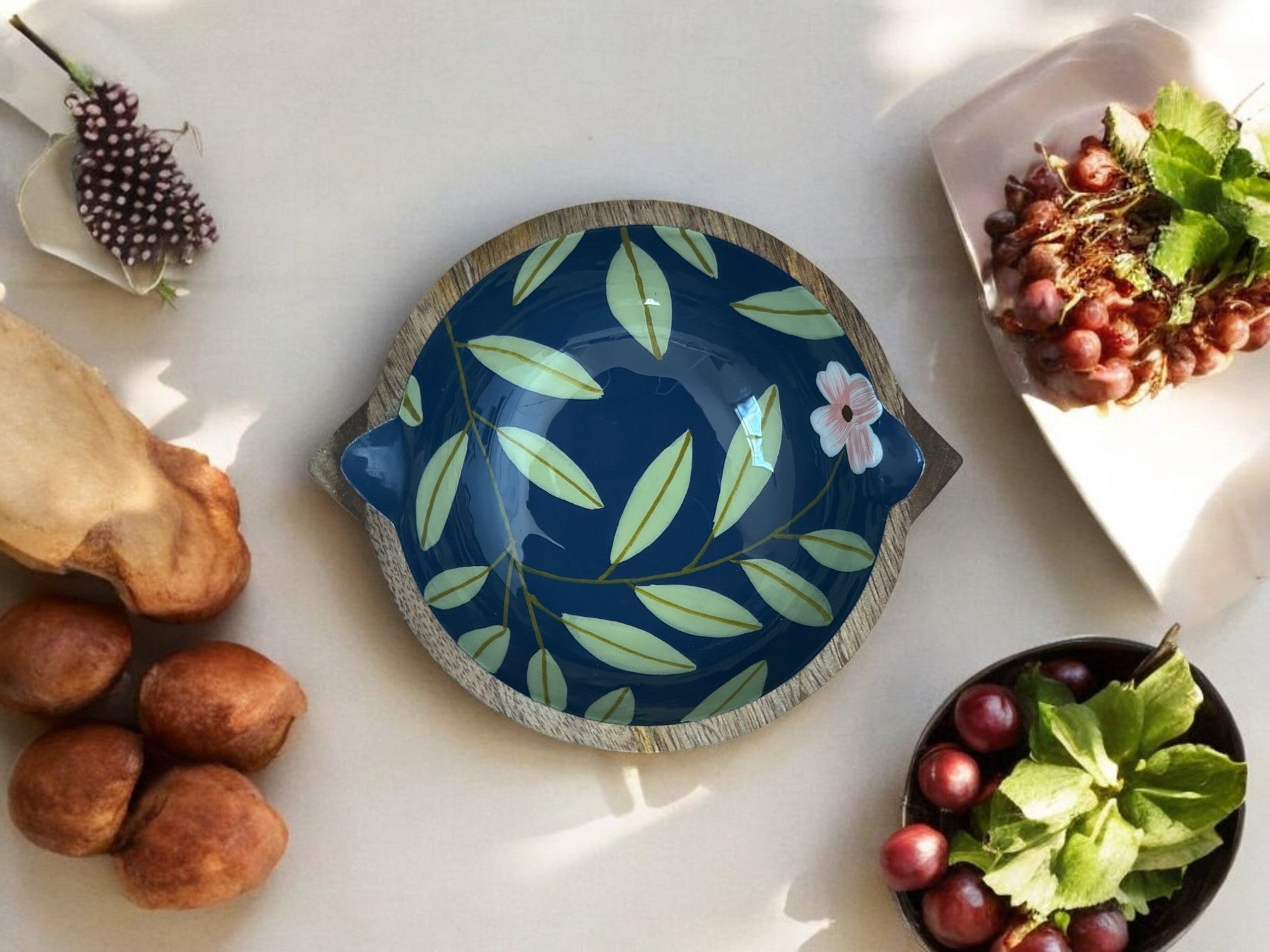 Vanaja hand carved wooden snack bowl - medium - My StoreVanaja hand carved wooden snack bowl - medium