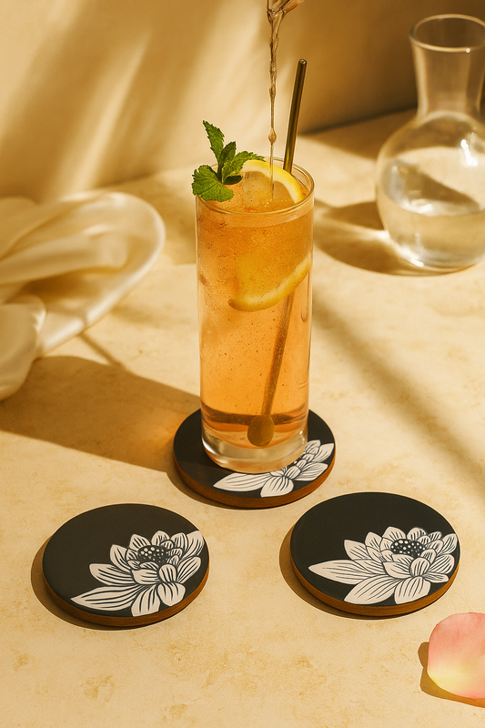 Padma Handcrafted Wooden Coaster – Set of 4